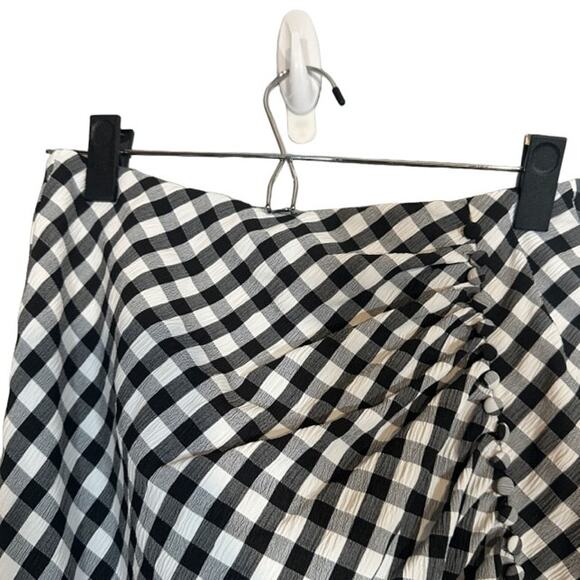 Rumer Black & White Checked Plaid High Front Slit Bisou Maxi Skirt Women Sz S - Picture 7 of 12